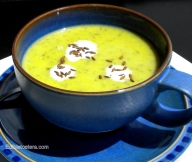 Indian Spiced Green Pea Soup.