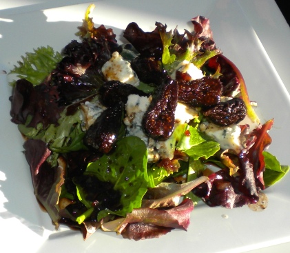 Salad of Figs & Stilton with a Warm Port Dressing.