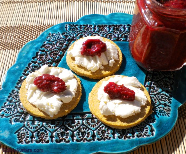 Spiked Plum Relish with Goat Cheese