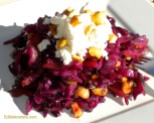Warm Winter Salad of Red Cabbage, Hazelnuts & Goat Cheese