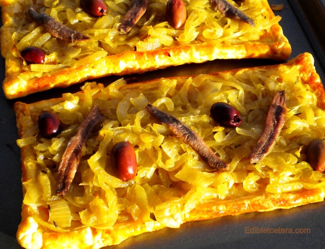 Pissaladiere - Caramelized Onion tart with Olives & Anchovies