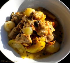Pork Braised in Cider with Apples & Shallots