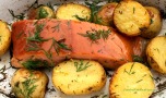 Hot Smoked Salmon Roasted with Baby Potatoes & Dill